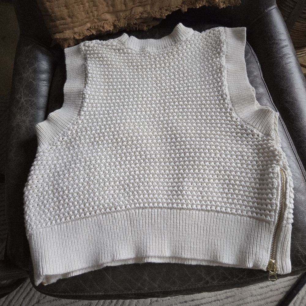 Varley Randal Crop Knit Tank Top Sweater S EUC Coastal Spring Crochet Parisian - Picture 5 of 16